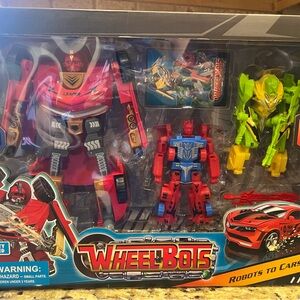 Transforming Robot Toy Set - Red, Blue, Green
